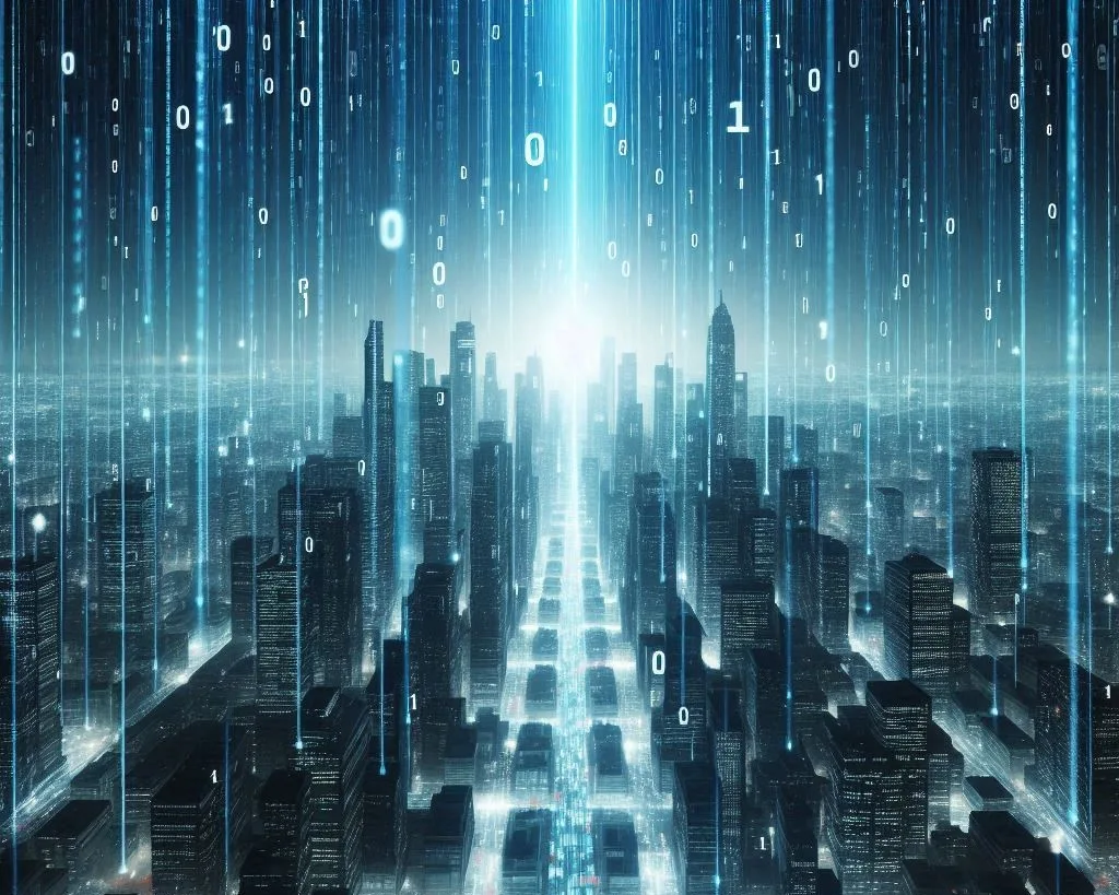 Digital code rain background